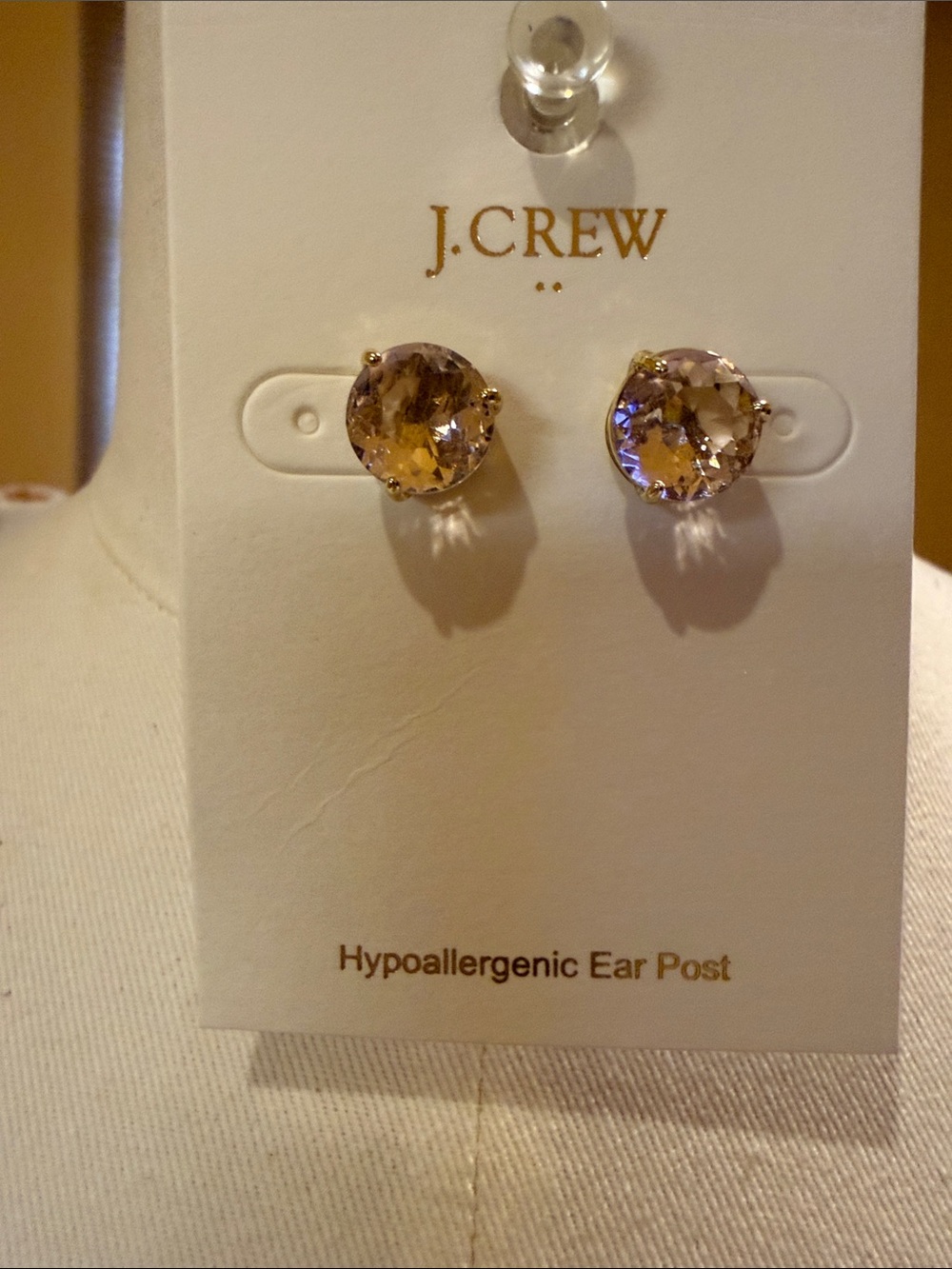 J. Crew Factory Pale Champagne Crystal Stud Earrings
